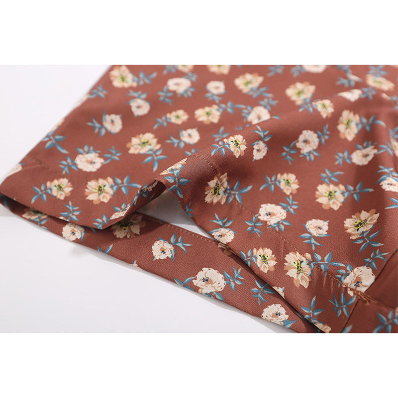 Retro print floral all-over aloha short-sleeved shirt