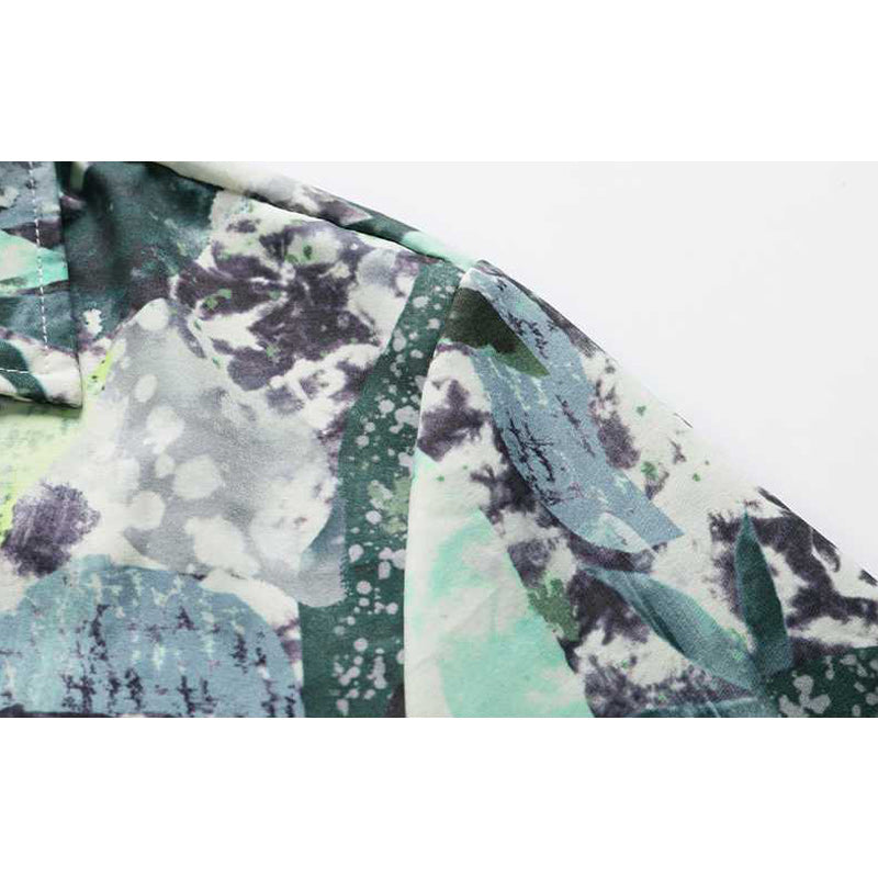Cuban color all-over print aloha shirt, short sleeves
