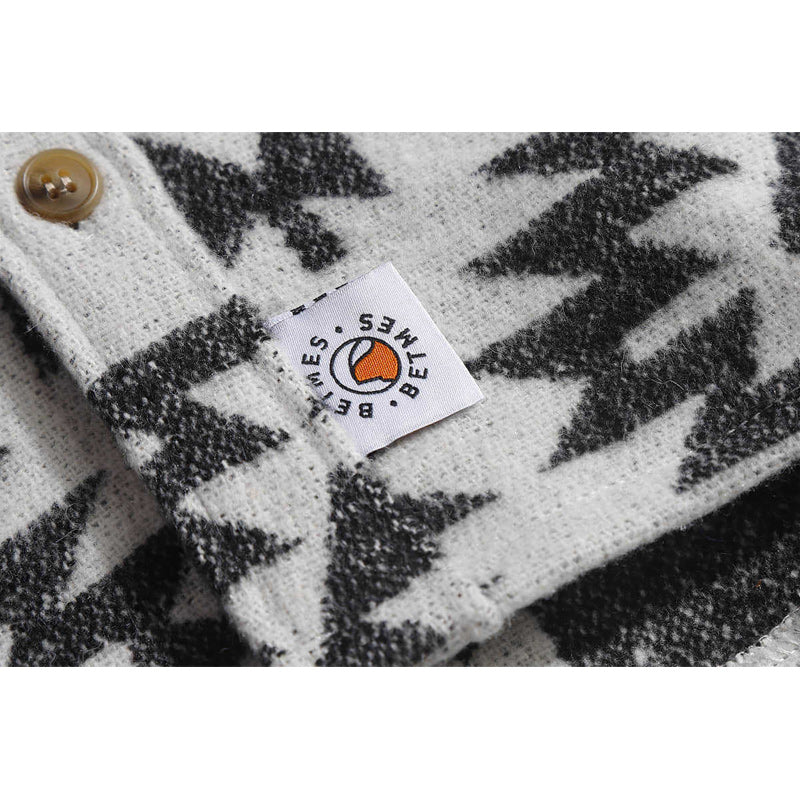 One-tone NAVAJO all-over print wool-blend tweed overshirt