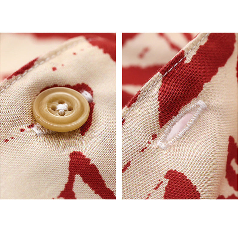 High-quality vintage flower print aloha shirt