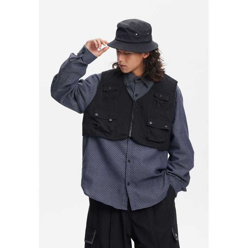 Retro Functional Detachable 2-Piece Shirt Vest