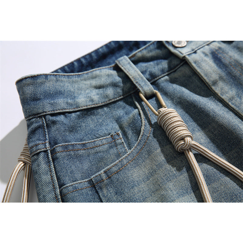 cityboy removable strap washable denim pants