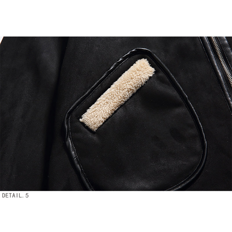 Casual lambswool mixed-color stand-collar down jacket