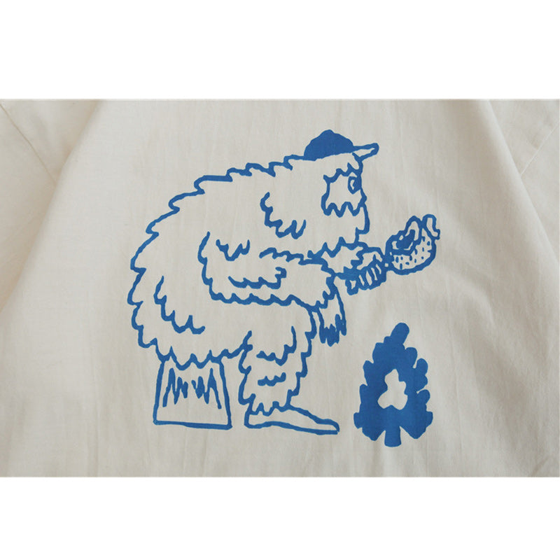 Camp print simple short sleeve T-shirt