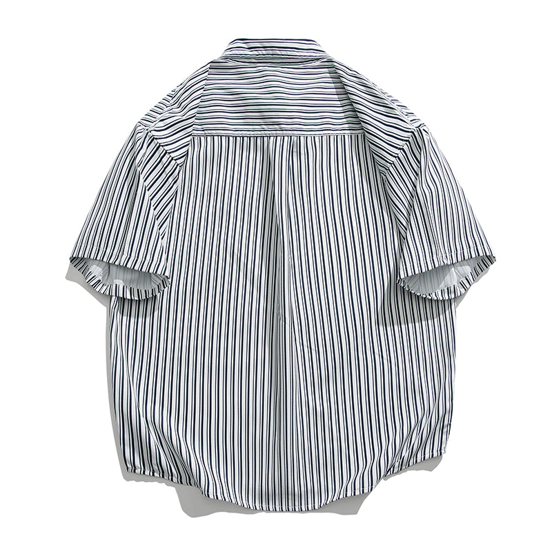Classic striped pocket work shirt