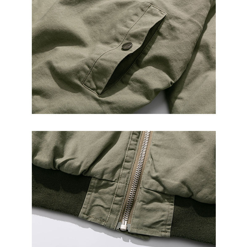 Casual, loose-fitting, plain coat with a turn-down collar.