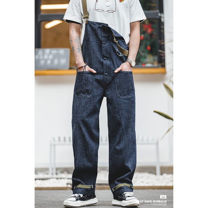 American Retro Navy Deck Overalls Denim