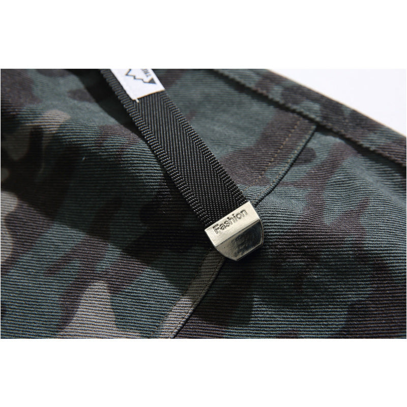 Retro Camouflage Pocket American Casual Shorts