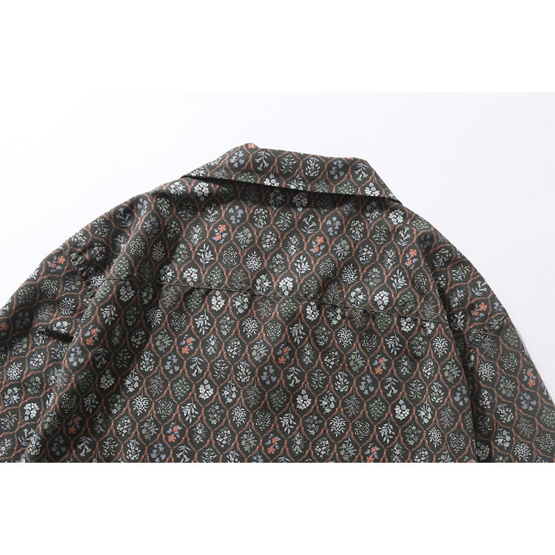 "Honsho Zufu" Plant Print Cuban Shirt
