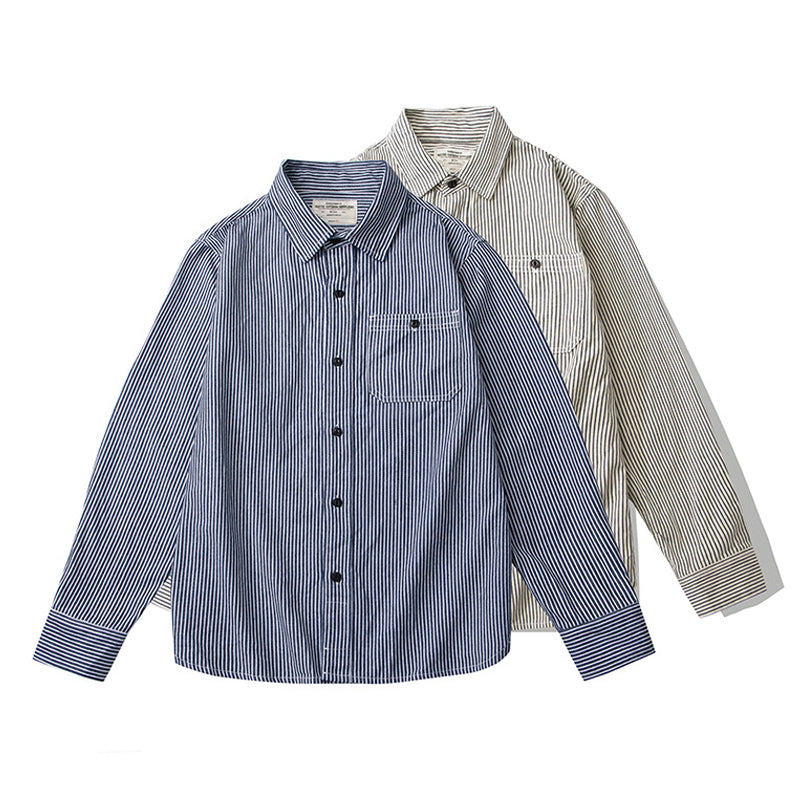 Hickory Railroad Stripe Denim Work Shirt