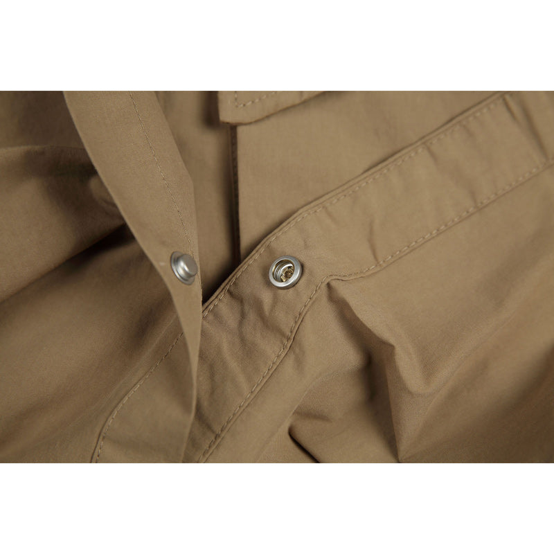 Three-color solid functional pocket work short-sleeved shirt