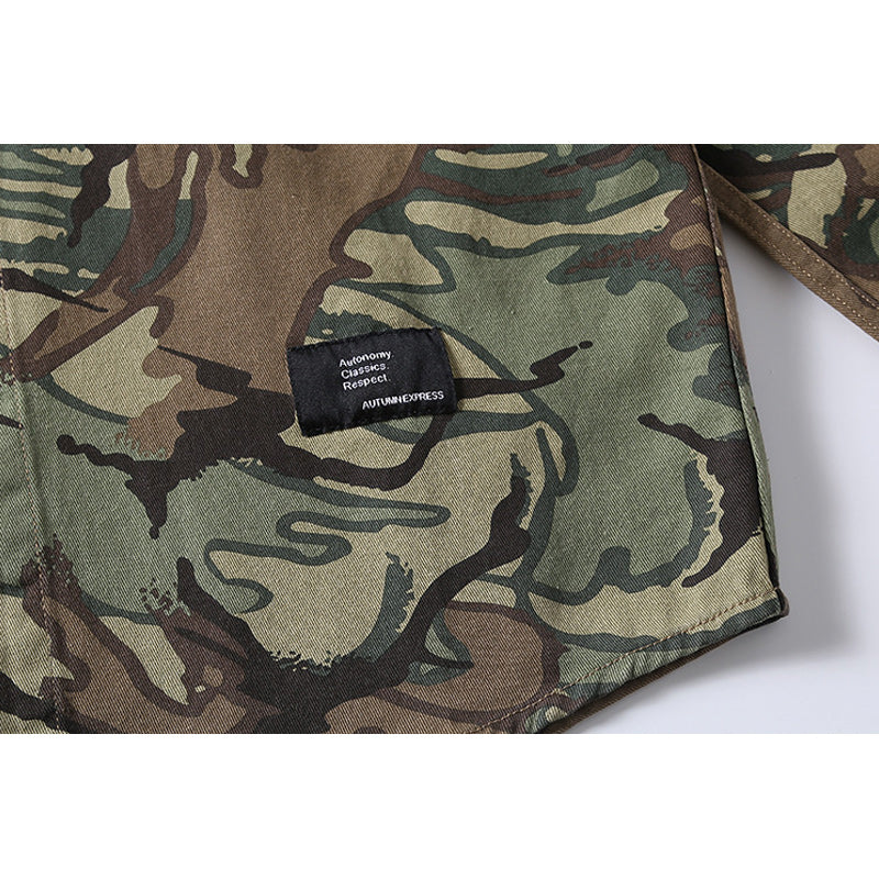 Military camouflage twill work shirt