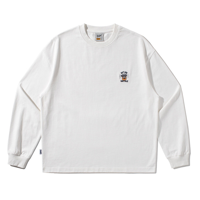 定番合わせやすい刺繍長袖Tシャツ