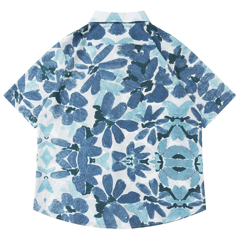 New for summer: floral print short-sleeved shirt
