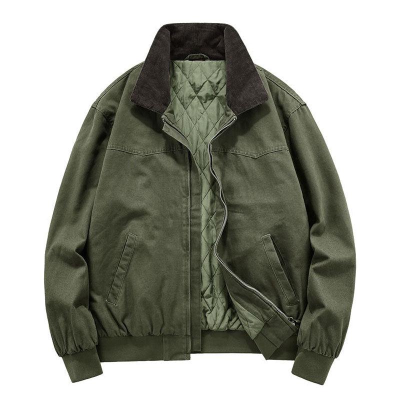 "M-4XL" Corduroy Neck Padded Jacket