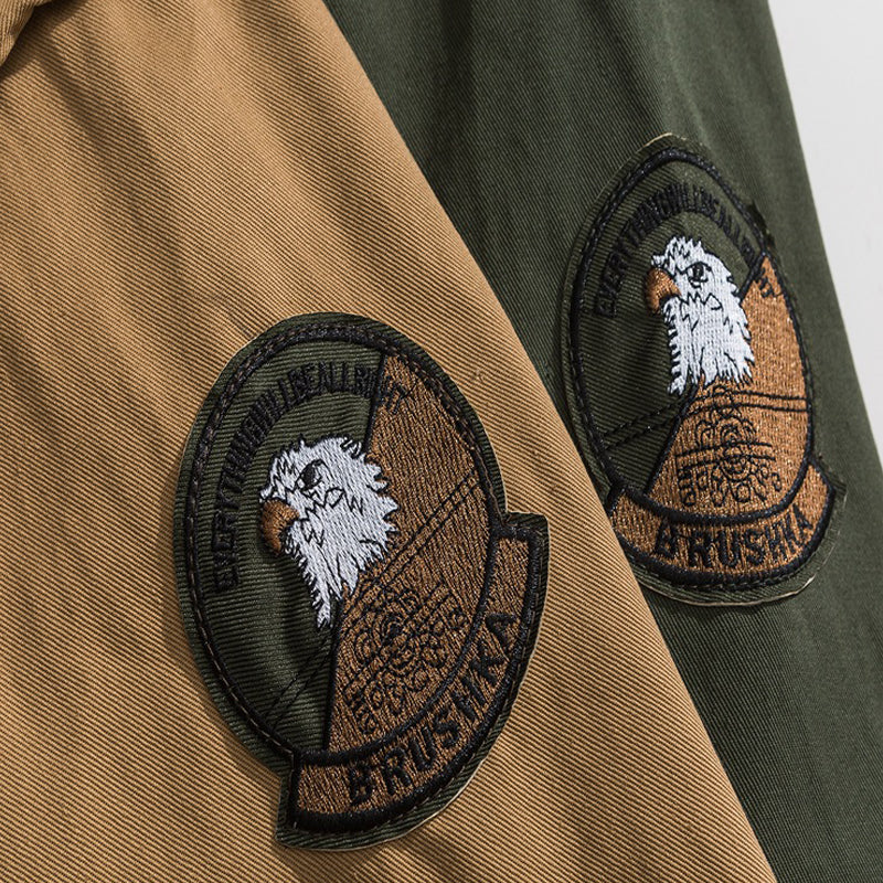 Contrast color jacket with Velcro pattern
