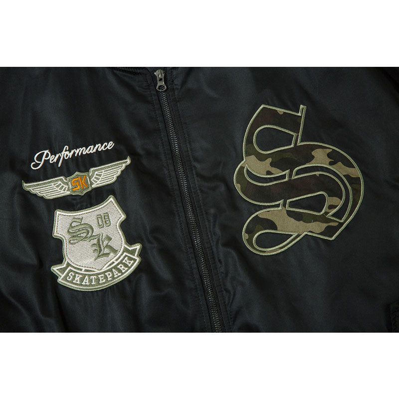 American casual embroidered alphabet flight jacket