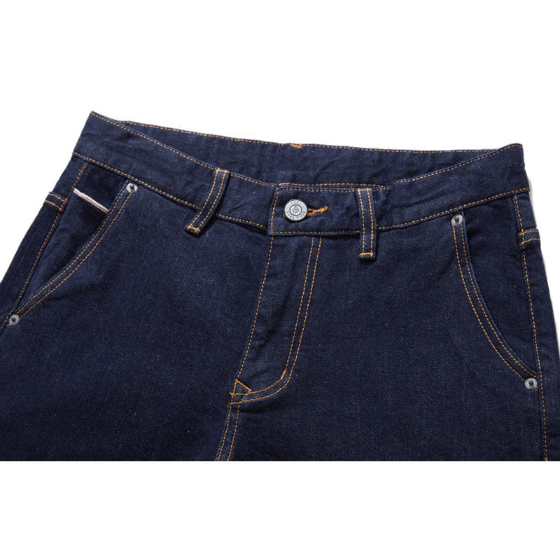 Red selvedge double primary color straight jeans