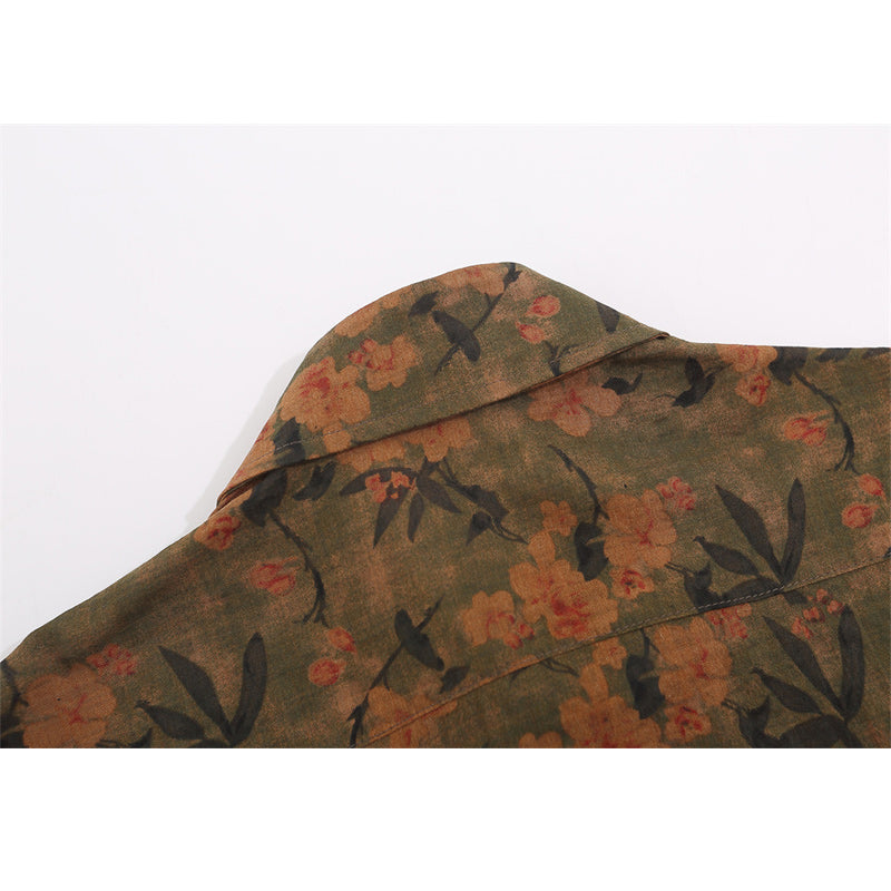 New! INS Popular Retro Floral Short Sleeve Shirt