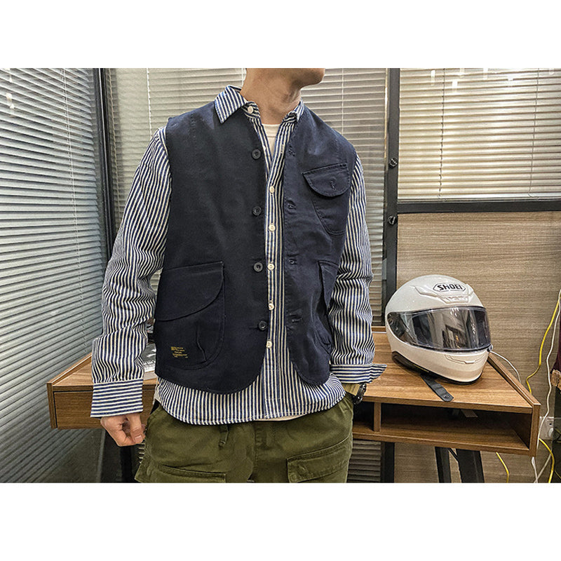 春新作アメカジ無地ベスト