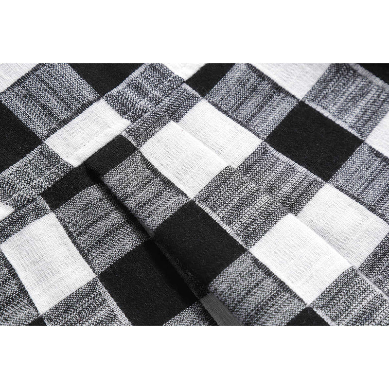 Classic check pattern pocket long sleeve shirt