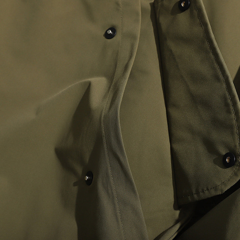 Denim-switched fake layered jacket