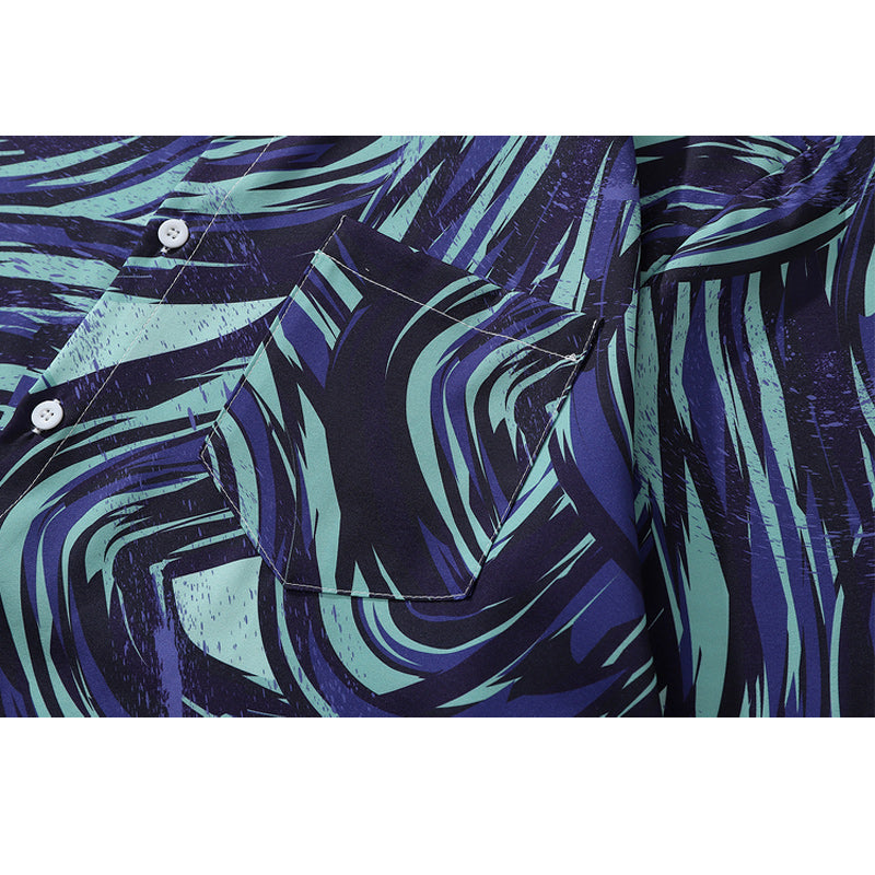 Geometric all-over print aloha shirt