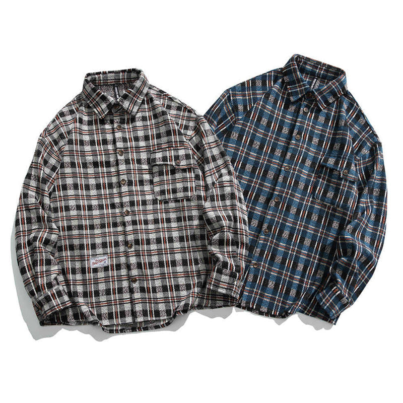 Classic checkered long-sleeved shirt