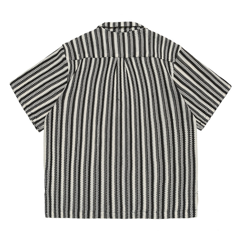 New summer bar neck striped short sleeve shirt