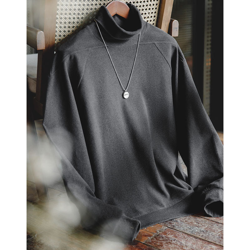 微起毛ハイネックドラロンライクアンダーTシャツ