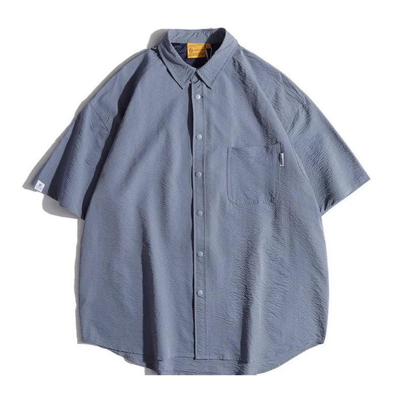 Dot Button Seersucker Work Shirt