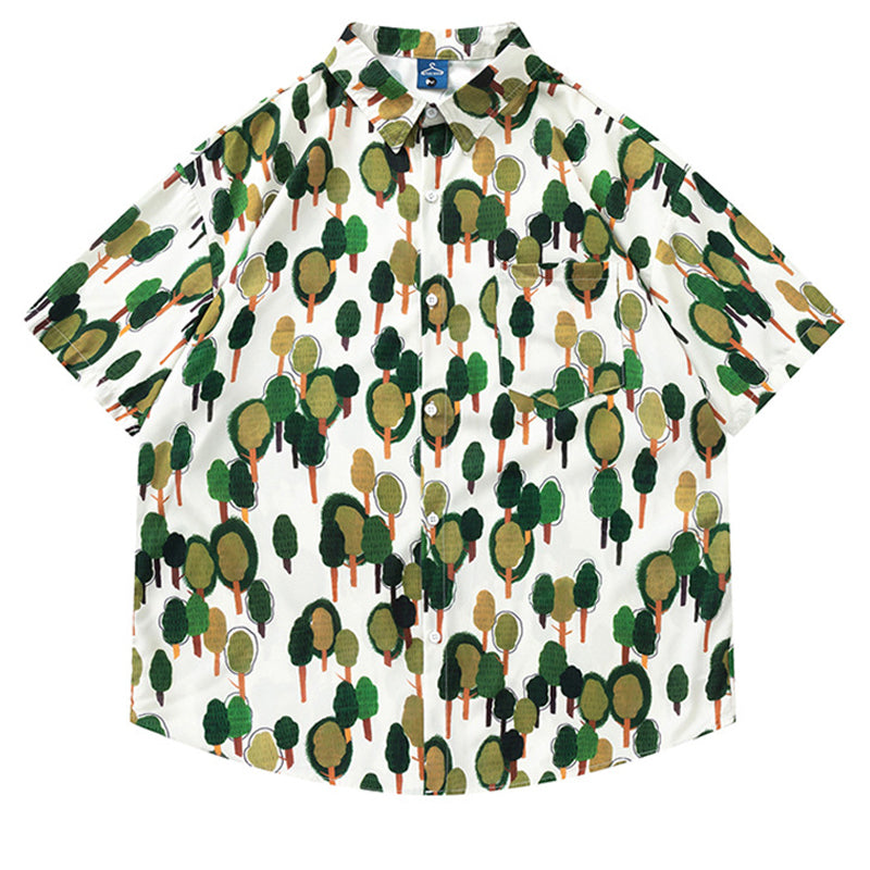 New for summer: Forest print short-sleeved shirt