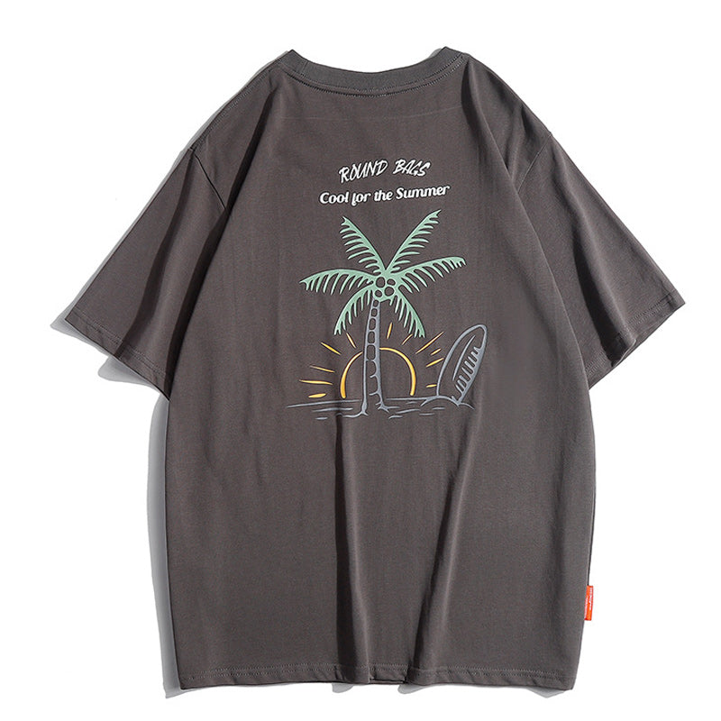 270g cotton simple print short-sleeved T-shirt in four colors