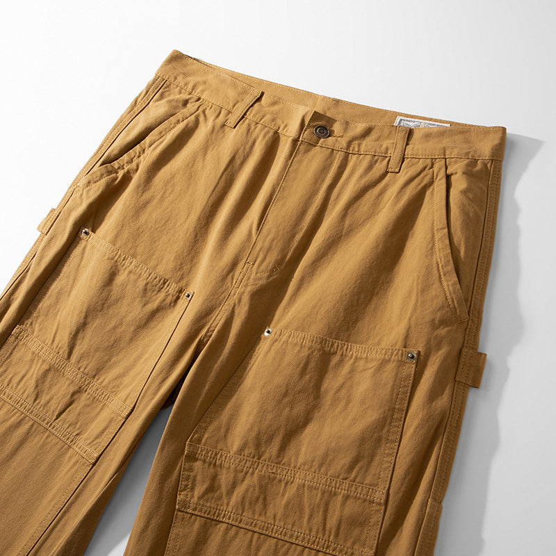 Piqué canvas multi-pocket work pants