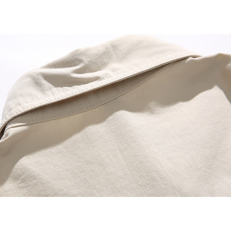 Solid color short-sleeved work shirt in four colors