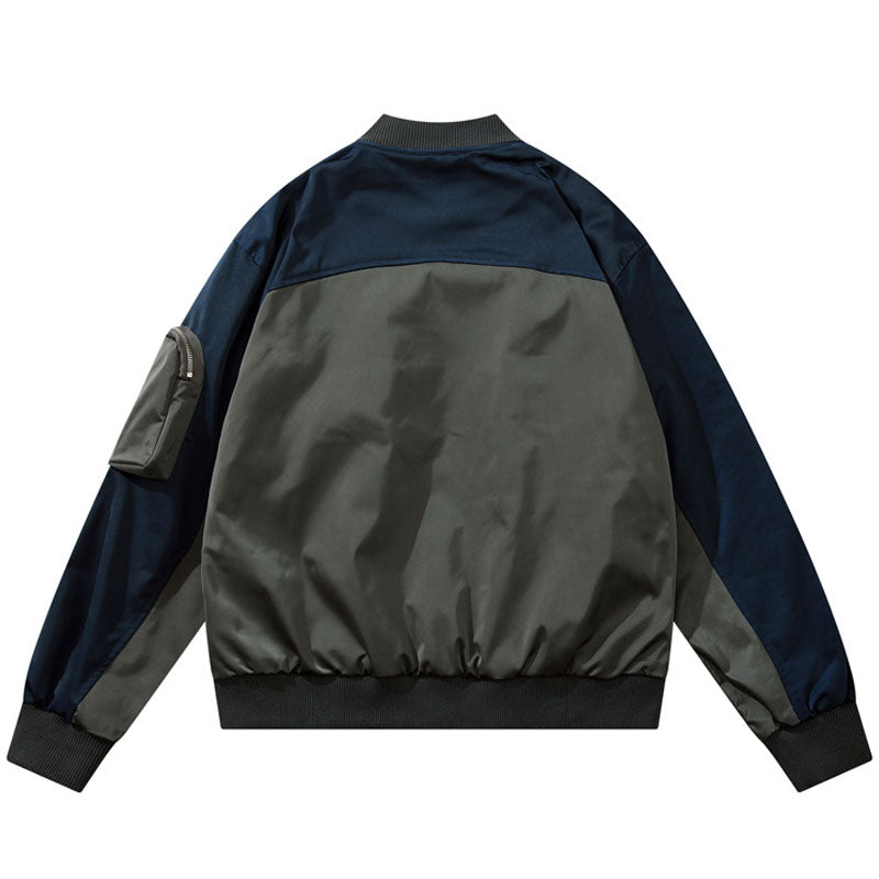 Three-dimensional multi-pocket color-coordinated casual jacket
