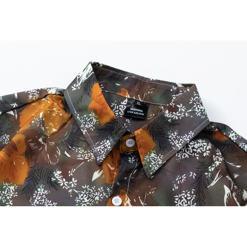 Summer Hawaiian Print Short Sleeve Shirt