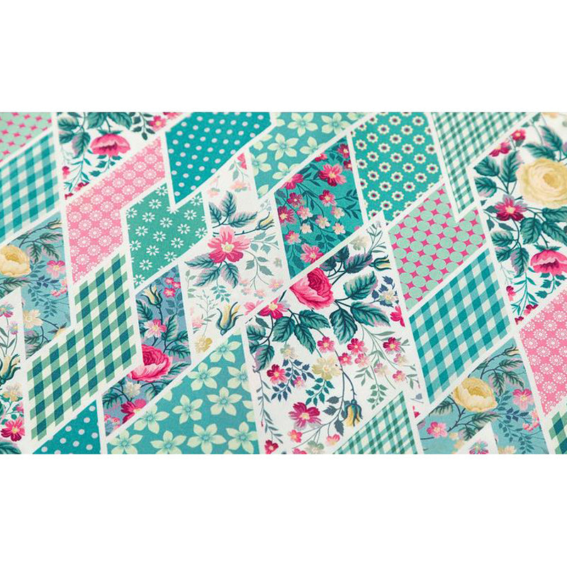Retro floral diamond-print short-sleeved shirt