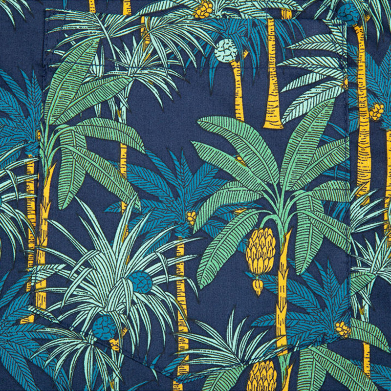 Hawaii Cuban Collar Short Sleeve Coconut Plantain Aloha Shirt