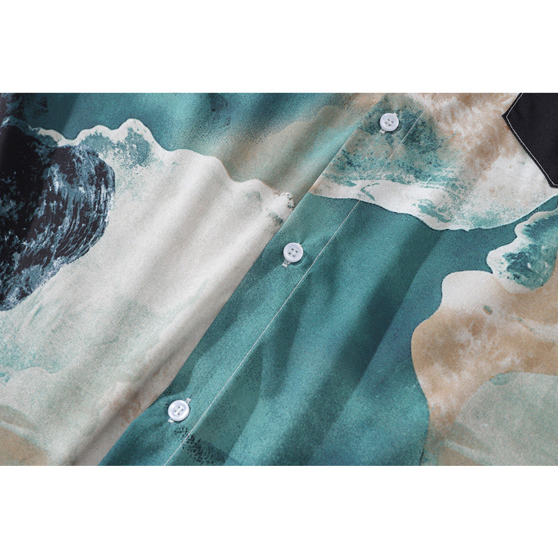 Autumn "Wave" Print Long Sleeve Shirt