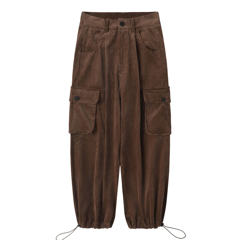 ビンテージ コーデュロイ ロングパンツ 調節可能 カーゴパンツ