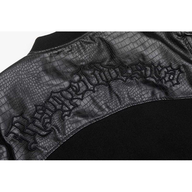 ワニ革切替刺繍入りスタジャン
