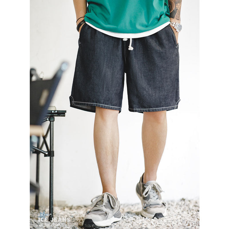 Cool-to-the-touch "C-Blend" denim easy shorts