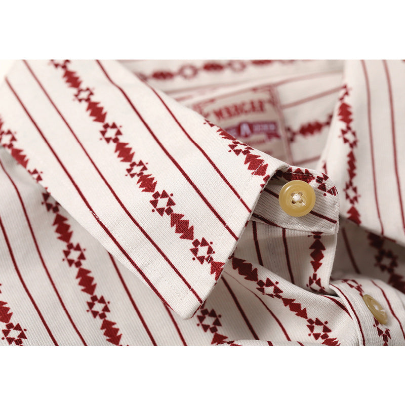 Navajo striped fine corduroy work shirt