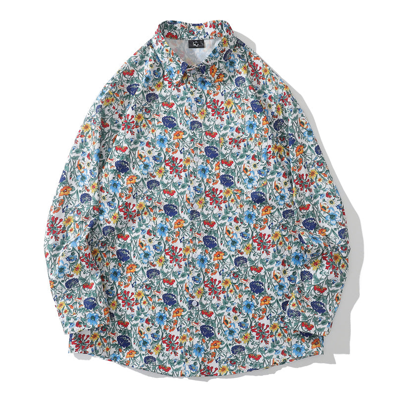 "Beautiful Flowers" Autumn Long Sleeve Print Shirt