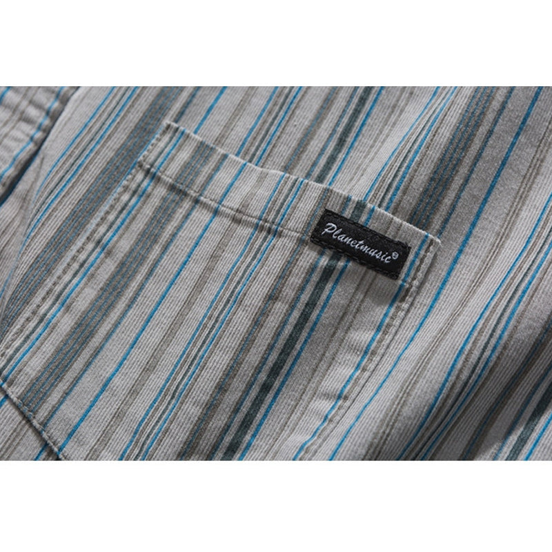 Fashion striped work short sleeve shirt