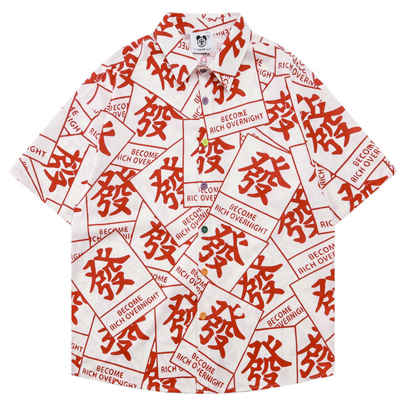 New summer letter print short sleeve shirt