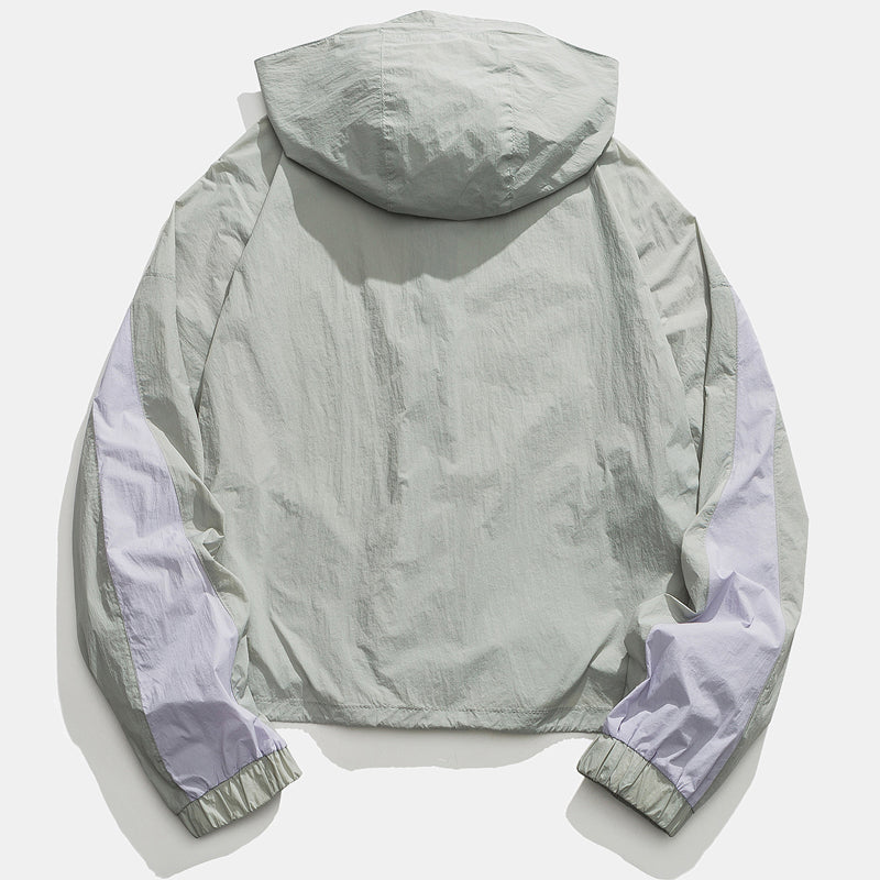 New spring color combination hooded sunscreen clothing