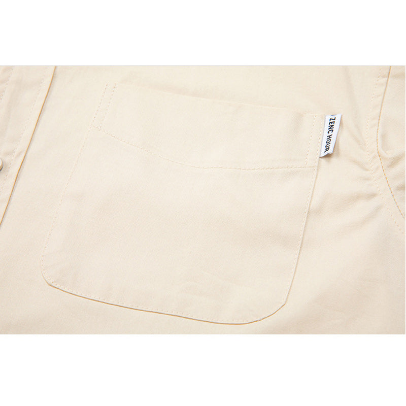 Plain casual half-sleeve men's shirt