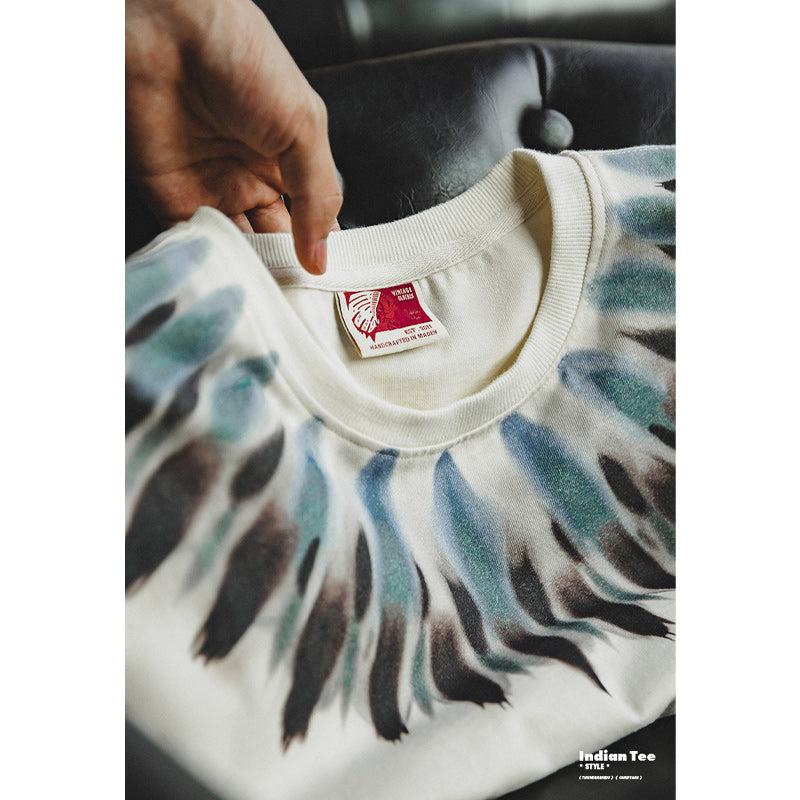 Eagle Feather Pattern Native Indian Short Sleeve T